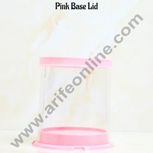 CAKE DECORβ’ Mini Pinnata Round Cake Box With Pink Base Lid | Gift Box | Hamper Box | Pinata Box | 1 piece box(Small).