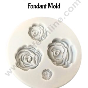 CAKE DECOR™ 4-Cavity 3D Rose Cluster Silicon Fondant Mold │SB-DYF6648│