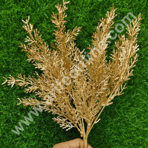 CAKE DECORβ’ Artificial Golden Pine Leaf Bush Decorative Item For Cake Decoration- 1 Stick (SBAGB-55-5)