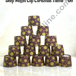 CAKE DECOR™ Deep Muffin Cup Christmas Theme | Muffin Cupcake Liners (50Pcs Pack) Design-06