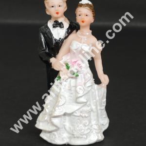 CAKE DECORβ’ 1 Pcs Wedding Couple Ceramic Figure Cake Topper Decorations (SBCT-10072B-R)