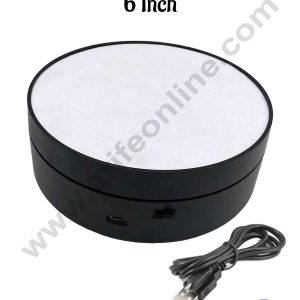 CAKE DECOR™ 6 inch 360° Degree Electric Turntable Rotating Display Stand USB Charging