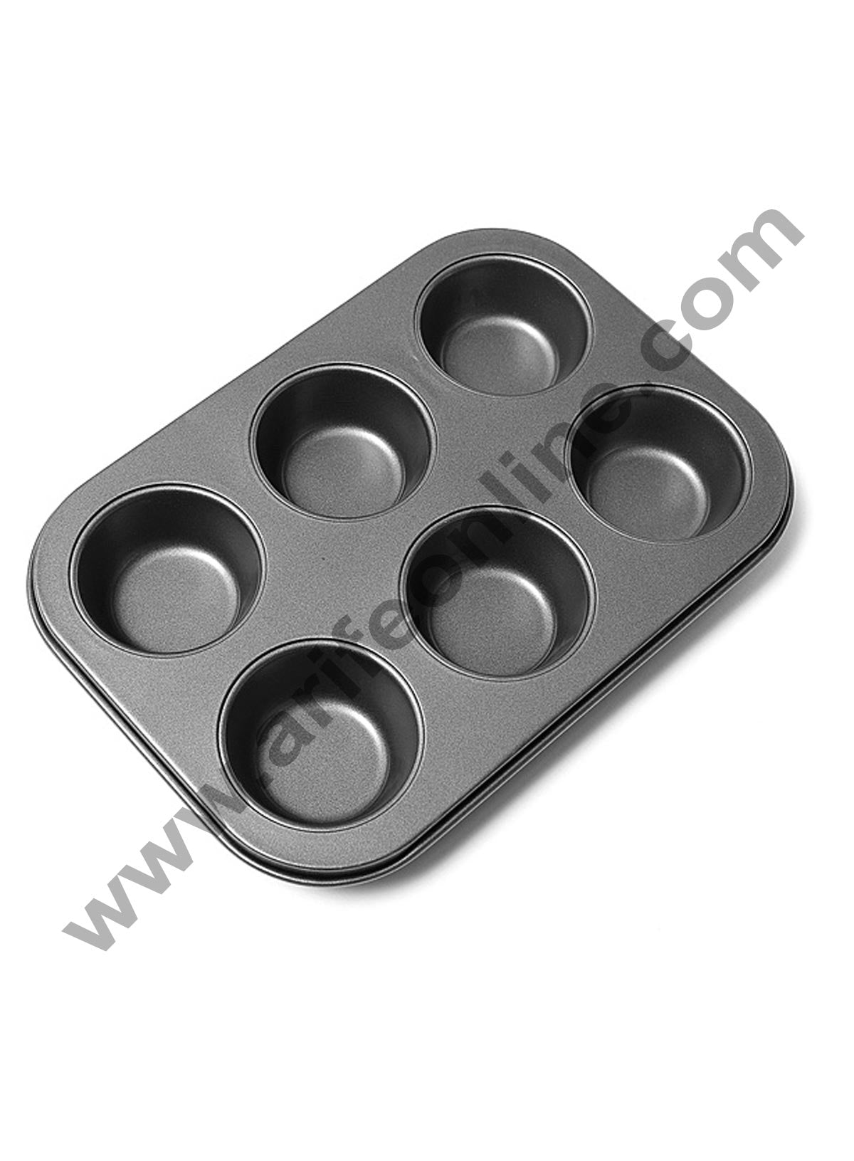 Non-Stick Aluminium 6-Cavity Muffin Tray – Perfect for Baking Muffins and Cupcakes - CAKE DECOR™
