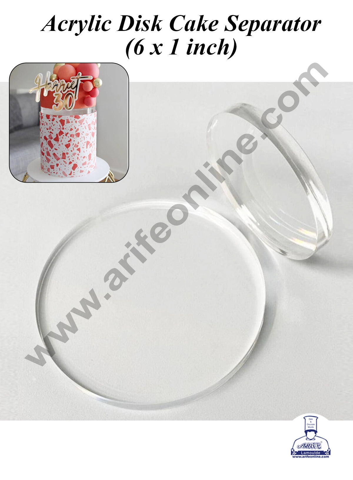 CAKE DECORβ’ 6 inch Round Acrylic Disk Cake Spacer | Cake Divider Spacer | Cake Decortaion
