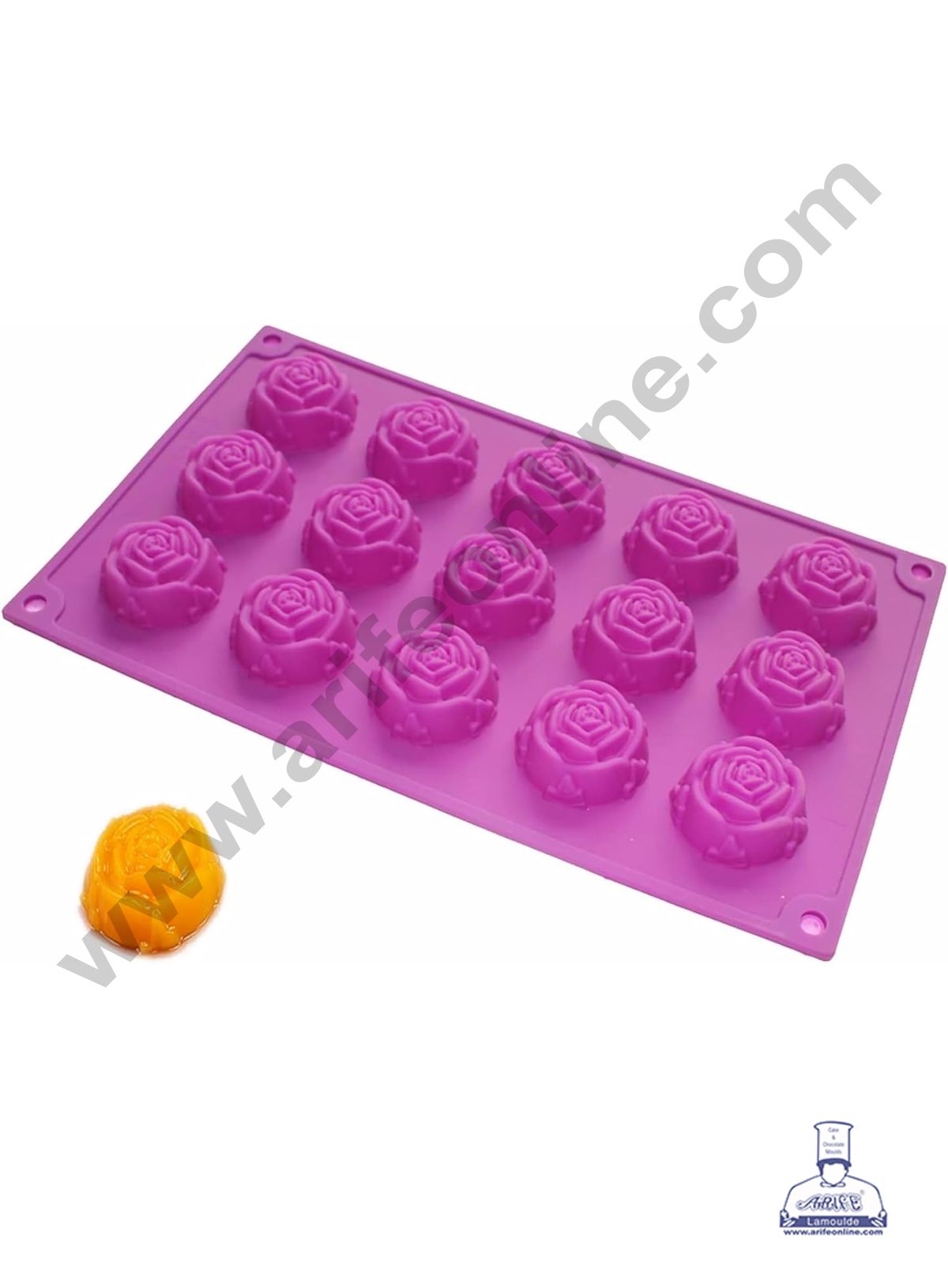 Cake Decor Silicon 15 in 1 Rose Shape Muffin Cupcake Mould