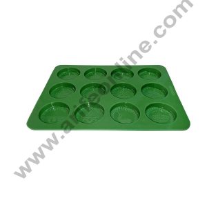 Cake Decor 12 Cavity Round Happy Diwali Shape Mold Silicone Chocolate Mould