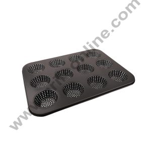 CAKE DECOR™ Non Stick Aluminium 12-in-1 Perforated Muffin Tray (SBNS-12P)