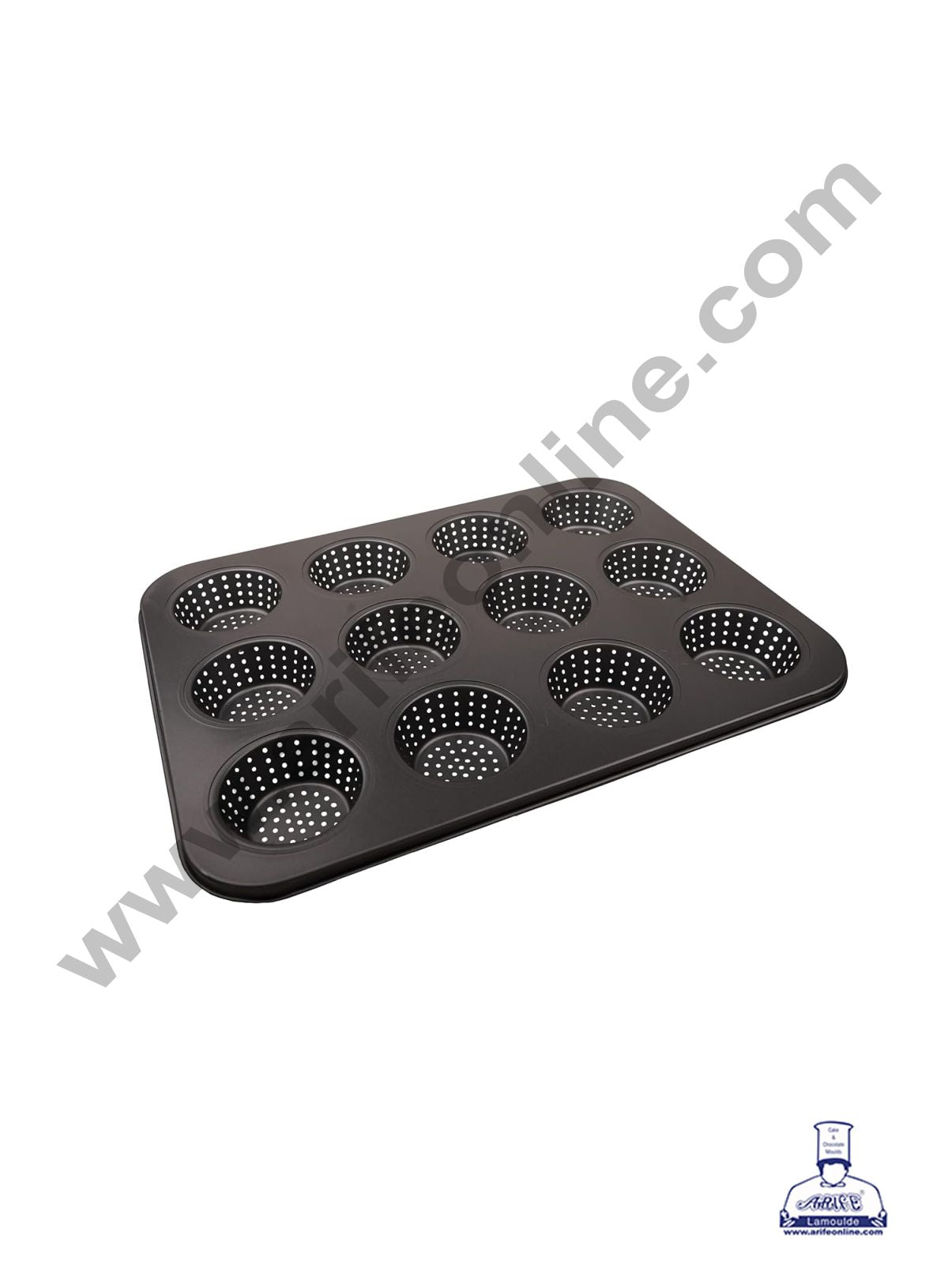 CAKE DECORβ’ Non Stick Aluminium 12-in-1 Perforated Muffin Tray (SBNS-12P)