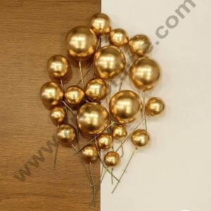 CAKE DECORβ’ Golden Faux Balls Topper For Cake and Cupcake Decoration - 20 pcs Pack (SB-GoldenBall-20)