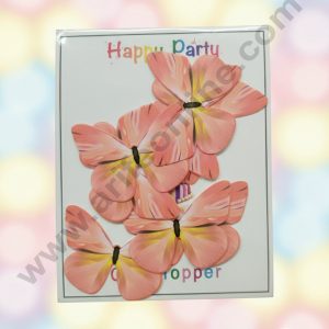 CAKE DECORβ’ 10 Pc Pastel Orange Colour Butterfly Paper Topper For Cake And Cupcake Decoration