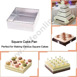 CAKE DECOR™ Aluminum Square Cake Mould - 7 in x 2 in