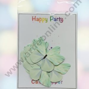 CAKE DECORβ’ 10 Pc Pastel Mint Green Colour Butterfly Paper Topper For Cake And Cupcake Decoration