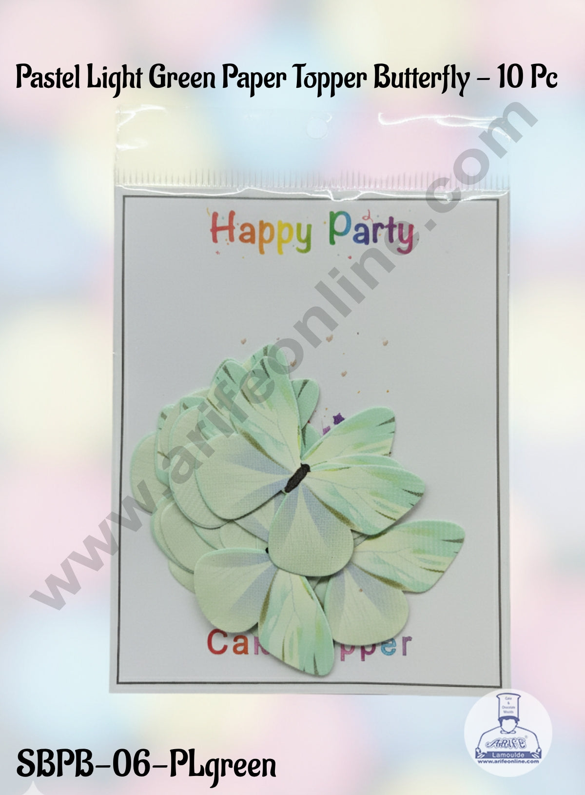 CAKE DECORβ’ 10 Pc Pastel Mint Green Colour Butterfly Paper Topper For Cake And Cupcake Decoration