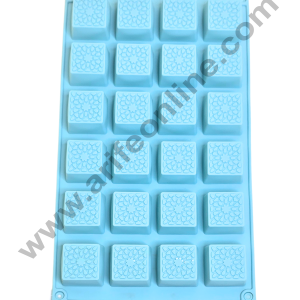 CAKE DECOR™ 24 Cavity Square Silicone Mould | Chocolate Mould | Jelly Mould