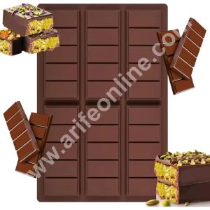 CAKE DECORβ’ 6 Cavity Deep Rectangle Bar Kunafa Chocolate Silicone Mould | Pistachio Kunafa Chocolate Bar Mould (Design-14)