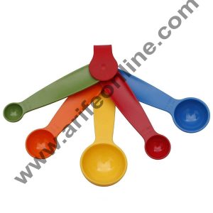 Cake Decor 5 in 1 Plastic Measuring Spoon, Multicolor Spoon Set
