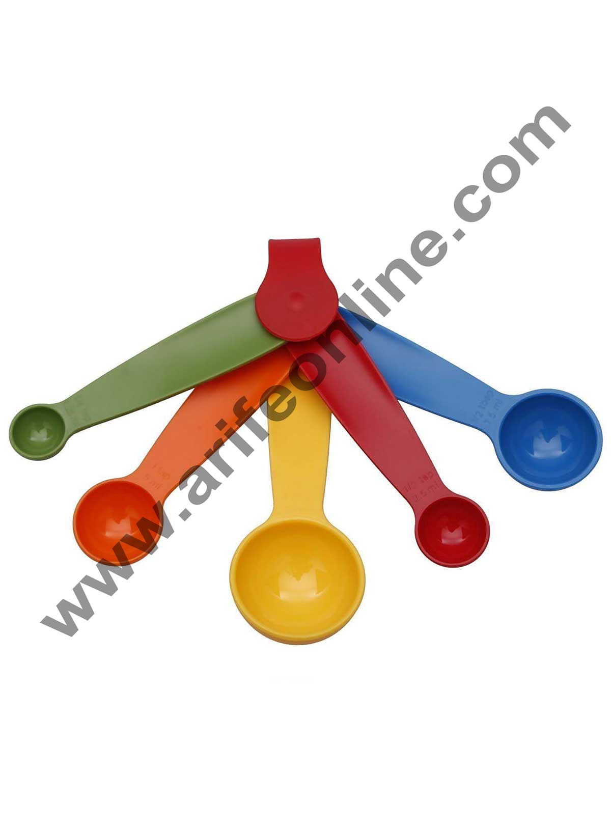 Cake Decor 5 in 1 Plastic Measuring Spoon, Multicolor Spoon Set