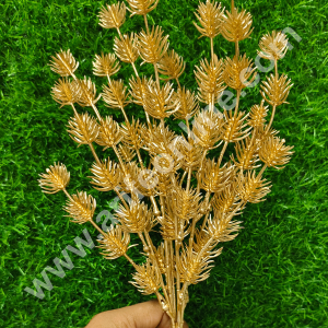 CAKE DECORβ’ Artificial Golden Colored Leaves bush Decorative Item For Cake Decoration- 1 Stick (SBAGB-55-5A)