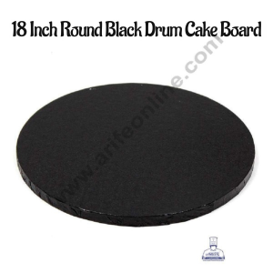 CAKE DECOR™ Black Round Drum Cake Board Cake Base - 18 inch