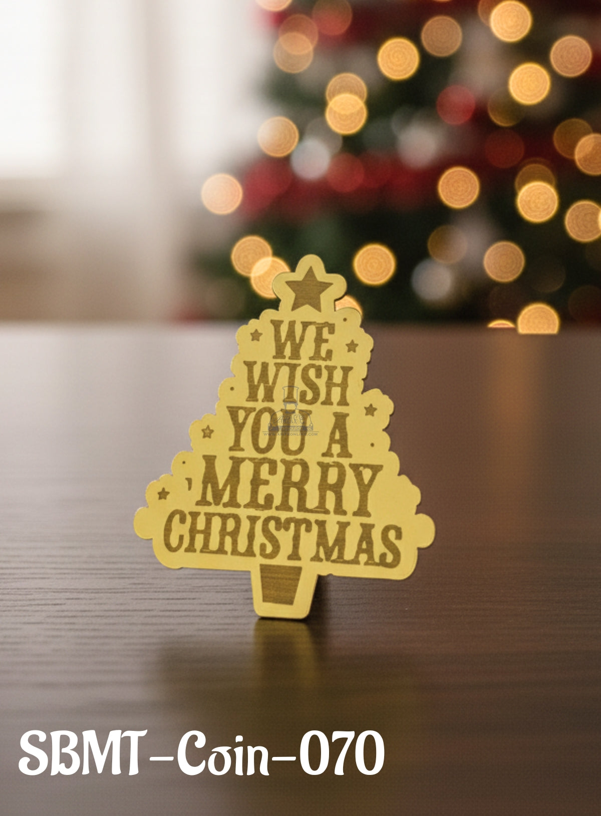 CAKE DECOR™ Acrylic Merry Christmas Coin Topper for Cake and Cupcakes ( SBMT-Coin-070)| 1 Piece |