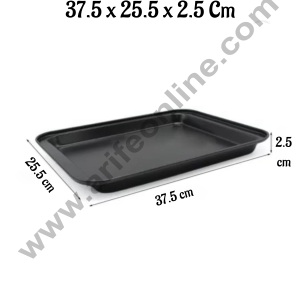 CAKE DECOR™ Non-Stick Baking Tray with Rimmed Border – Professional Reusable Oven Pan, Small (37.5 x 25.5 x 2.5 cm), Ideal for Toaster Oven