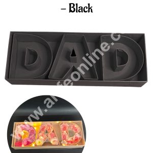 Elegant Fathers Day DAD Monogram Flower Gift Box with Transparent Lid (Black) - CAKE DECOR™