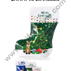 CAKE DECORβ’ Christmas Socks Stand-up Pouch Zip Lock Meduim (21 X 17 X 4.5CM )(SBZP-1316) - 1 Piece