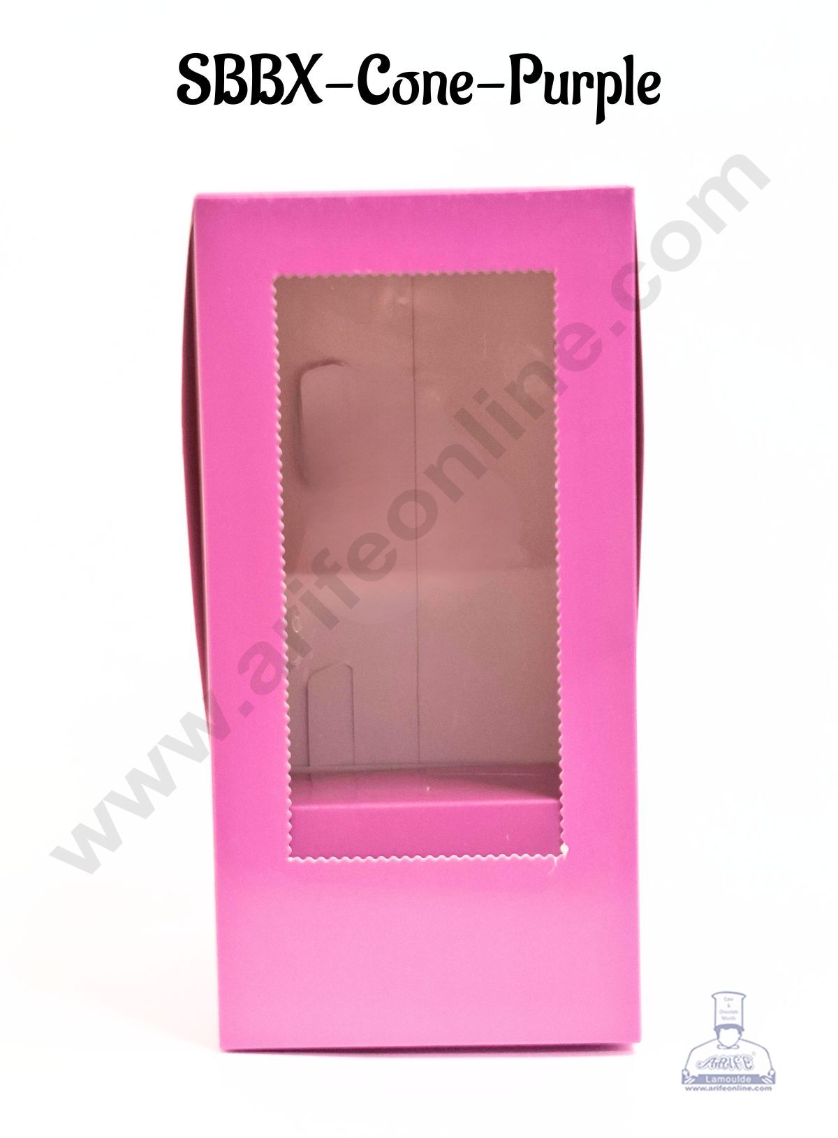 Purple Ice Cream Cone Cake Holder Box (1Pc)|11" x 5.5" x 5.5" - CAKE DECORβ’