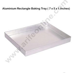 CAKE DECORβ’ Aluminum Rectangle Cake Mould Baking Tray - (7 x 5 x 1 inches)