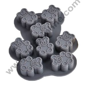Cake Decor Silicon 8 Cavity Teddy Bear Shape Design Chocolate Mould Ice, Jelly Candy Mould