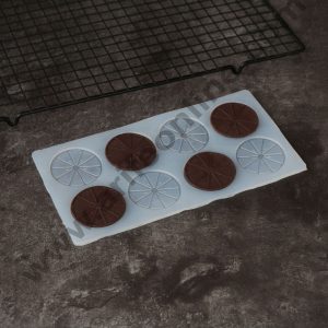 Cake Decor Silicon 8 in 1 Funny Orange Slice Shape Chocolate Garnishing Mould Cake Insert Decoration Mould