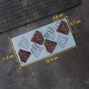 Cake Decor Silicon 8 in 1 Hollow Out Diamond Shape Chocolate Garnishing Mould Cake Insert Decoration Mould