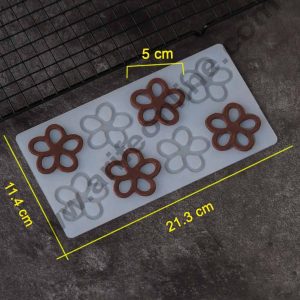 Cake Decor Silicon 8 in 1 Hollow Out Flower Shape Chocolate Garnishing Mould Cake Insert Decoration Mould