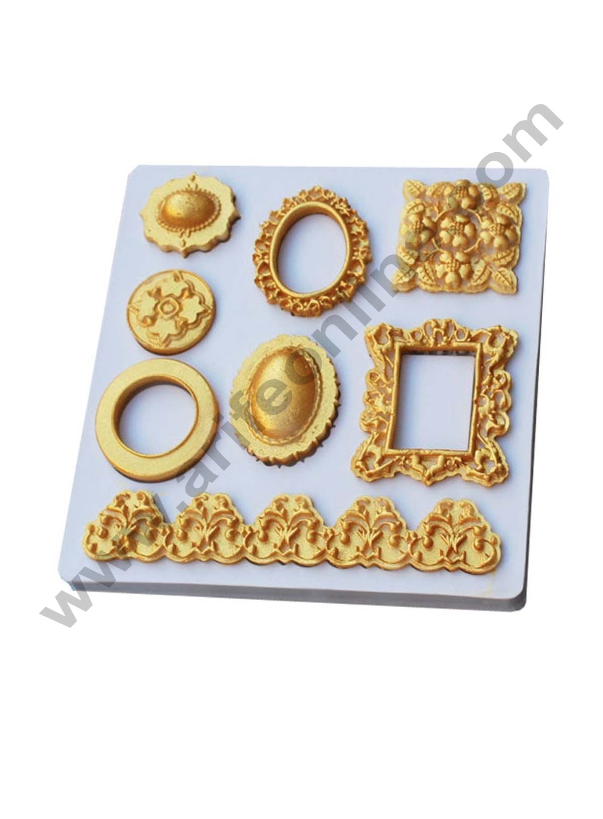 Cake Decor Silicon Retro Frame Jewelry Borders Silicon Fondant Mould Marzipan Mould