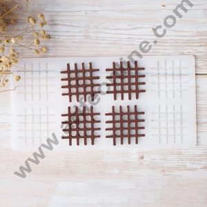 Cake Decor Silicon 8 in 1 Grid Shape Chocolate Garnishing Mould Cake Insert Decoration Mould