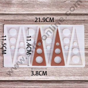 Cake Decor Silicon 8 in 1 Hollow Triangle Shape Chocolate Garnishing Mould Cake Insert Decoration Mould