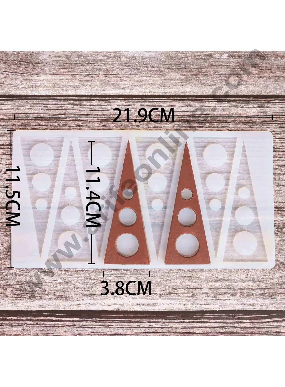 Cake Decor Silicon 8 in 1 Hollow Triangle Shape Chocolate Garnishing Mould Cake Insert Decoration Mould