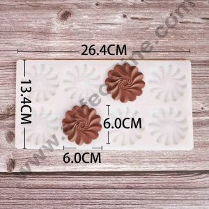 Cake Decor Silicon 8 in 1 Ruffled Flower Shape Chocolate Garnishing Mould Cake Insert Decoration Mould