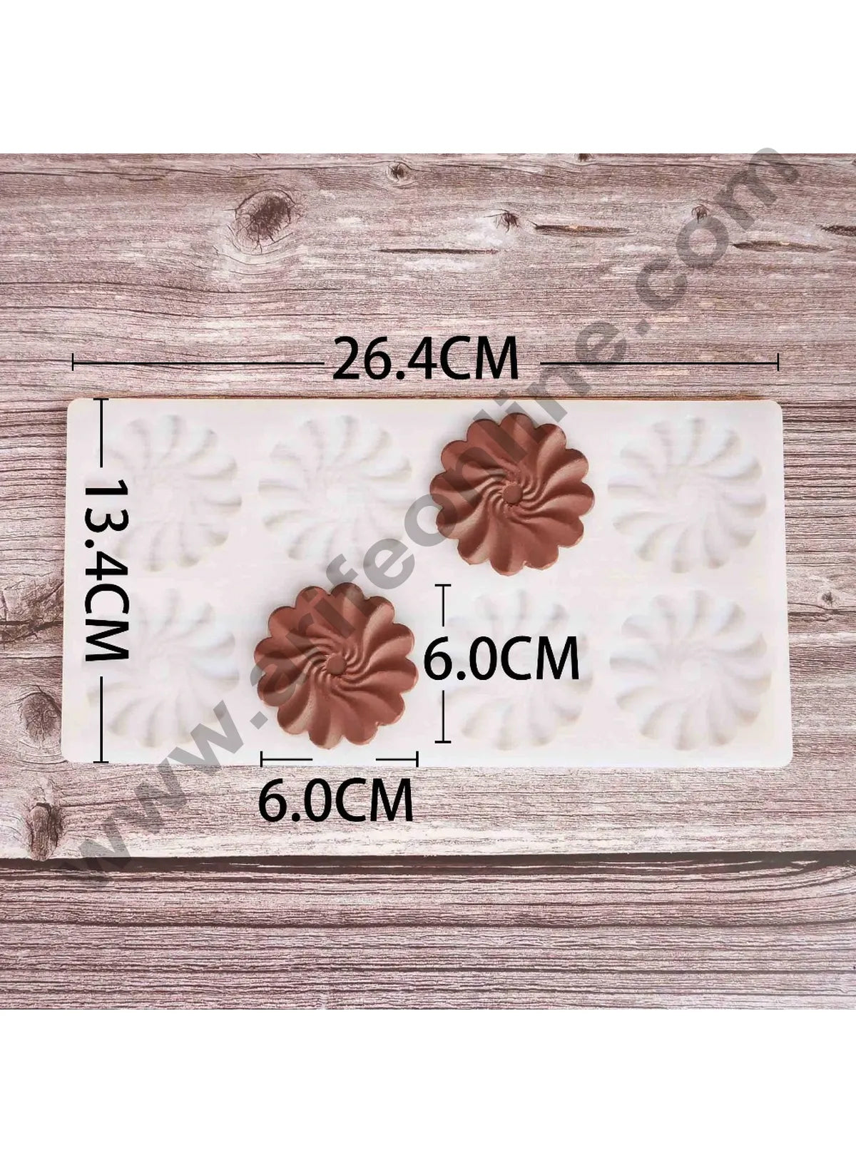 Cake Decor Silicon 8 in 1 Ruffled Flower Shape Chocolate Garnishing Mould Cake Insert Decoration Mould