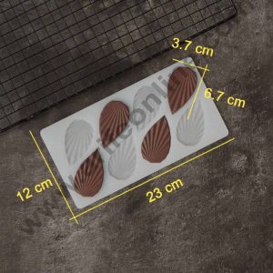 Cake Decor Silicon 8 in 1 Ruffled Leaf Shape Chocolate Garnishing Mould Cake Insert Decoration Mould