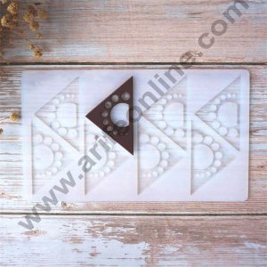 Cake Decor Silicon 8 in 1Small-Hollow Triangle Shape Chocolate Garnishing Mould Cake Insert Decoration Mould