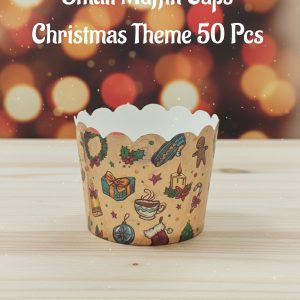 CAKE DECORβ’ Deep Muffin Cup Christmas Theme | Muffin Cupcake Liners (50Pcs Pack) Design-12