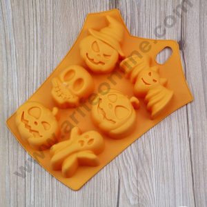 CAKE DECORβ’ 6 Cavity Halloween Silicon Mould Cookies Chocolate Jelly dessert Soap Ice Cube Mould