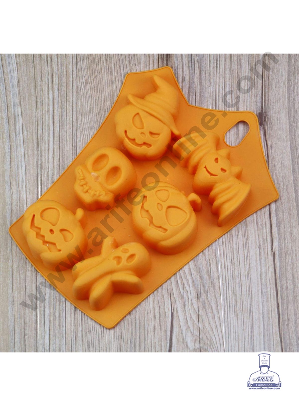 CAKE DECOR™ 6 Cavity Halloween Silicon Mould Cookies Chocolate Jelly dessert Soap Ice Cube Mould