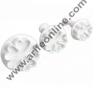 Cake Decor 3Pcs Goodluck Flower Shaped Plunger Cutter