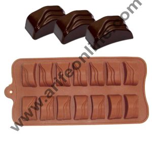 Cake Decor Silicon 14 Cavity New Brown Chocolate Mould, Ice Mould, Chocolate Decorating Mould