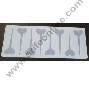Cake Decor Silicon 8 in 1 Heart Pin Shape Chocolate Garnishing Mould Cake Insert Decoration Mould