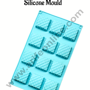 CAKE DECORβ’ 12 Cavity Square Waffle Shape Silicone Mould