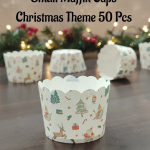 CAKE DECORβ’ Deep Muffin Cup Christmas Theme | Muffin Cupcake Liners (50Pcs Pack) Design-14