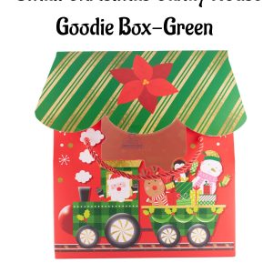 Small Christmas Candy House Goodie Box-Green | 19 x 9 x 23 cm | 1 Piece - CAKE DECORβ’